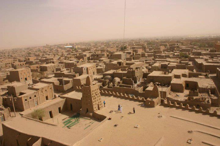 Tombouctou vue arienne avec la mosquée de Sankore