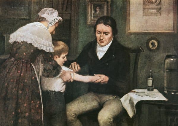 Edward Jenner injecte la vaccine à un enfant